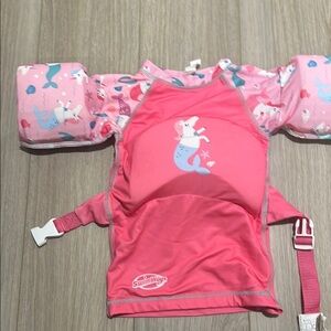 Pink Rashguard Swim Top with Short Sleeves